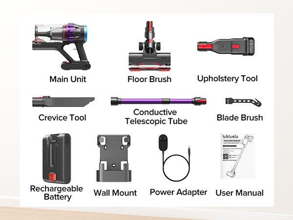[Home Essential] Cordless Stick Vacuum Cleaner with 55Kpa Suction, Anti - Tangle Brush and Upgraded Green Light, Ideal for Home Cleaning