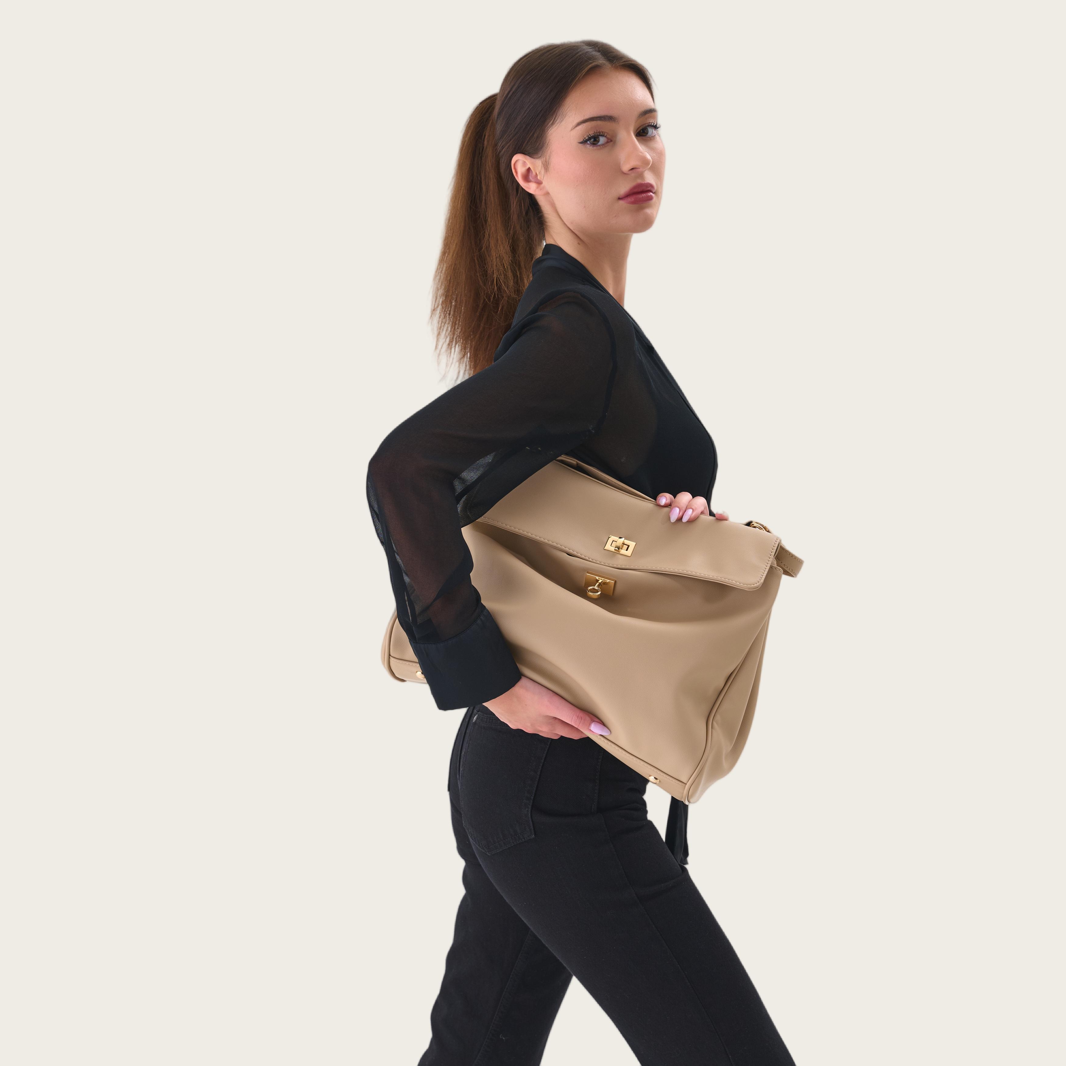 Tote Bags Leather for Women, Top Handle Bag, Trendy Luxury Hobo Handbag ,Lock Shoulder Crossbody Bag, Work Office Mother gifts