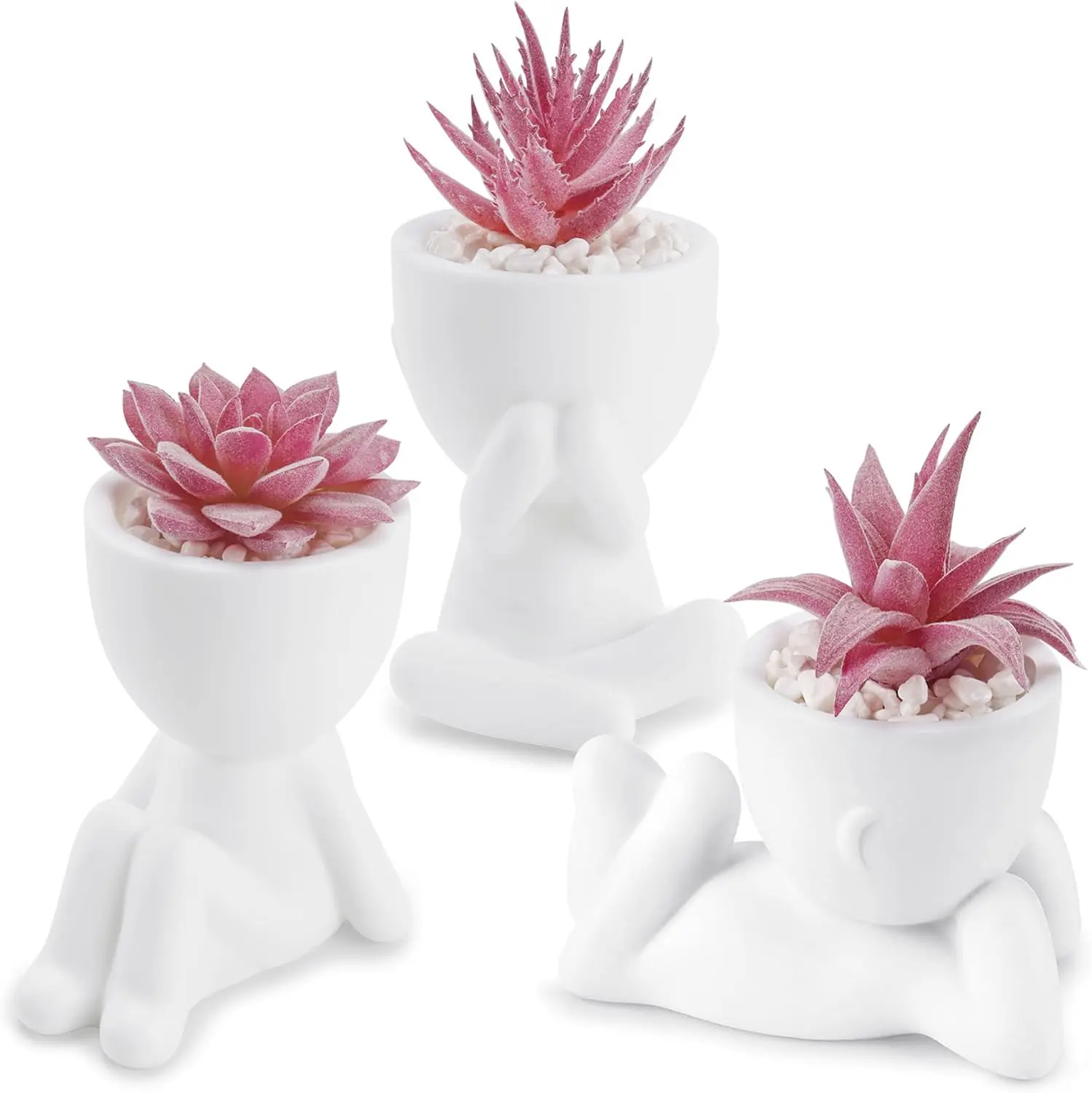 3 Pack Fake Succulents Plants Artificial for Pink Room Bathroom Bedroom Home Decor Aesthetic Indoor for College Dorm Desk, Apartment Shelf & New Home Moving Decor, summerwins Mid Year Sale,dorm essentials