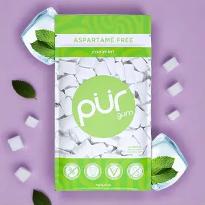 PUR Gum | Aspartame Free Chewing Gum | 100% Xylitol | Natural Coolmint Flavored Gum