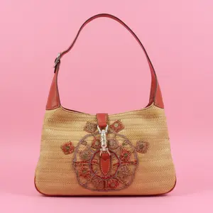 Pre-owned leather Shoulder Bags Gucci Jackie Embroidered Shoulder Bag