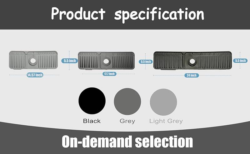 Kitchen accessories Silicone Faucet Mat for Kitchen Sink,Faucet Draining Mat,Sink Back Splash Guard,Kitchen Rubber Mat,Bathroom Sink Faucet Mat,Soap Dish,Silicone Sink Protector