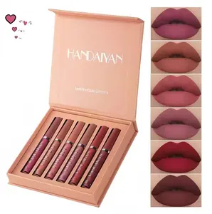 Long-lasting Matte Lip Glaze Set, 6 Counts/box Waterproof Lip Gloss,Moisturizing Matte Lipstick, Suitable for All Occasions Lip Makeup