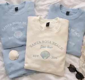 Seashells and Wedding Bells Themed Embroidered Crewneck