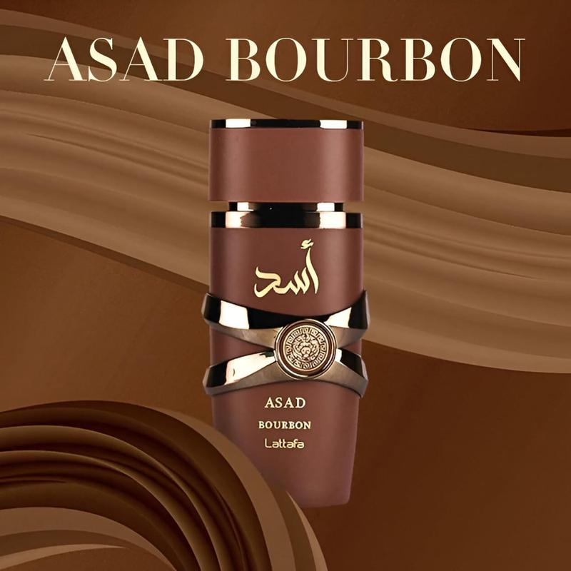 Lattafa Asad Bourbon for Unisex Eau de Parfum Spray, 3.4 Ounce