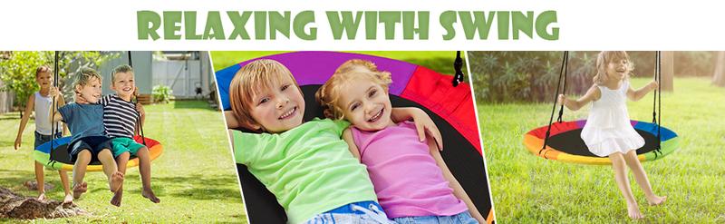 Costzon 40" Waterproof Saucer Tree Swing Set, Indoor Outdoor Round Swing with Adjustable Hanging Ropes, Safe and Sturdy Swing,Father's Day Gift Costzon 40" Waterproof Saucer Tree Swing Set, Indoor Outdoor Round Swing with Adjustable Hanging Ropes, Safe and Sturdy Swing,Father's Day Gift