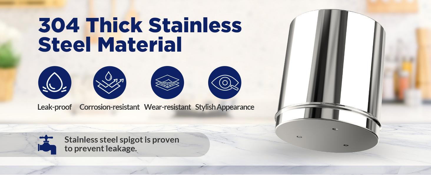 Membrane Solutions Stainless Steel 2.25G Gravity Water Filter Countertop Water Filtration System with 3 Pack 0.1-Micron UF Filters, for Home, Camping, and RVing (Basic Faucet)