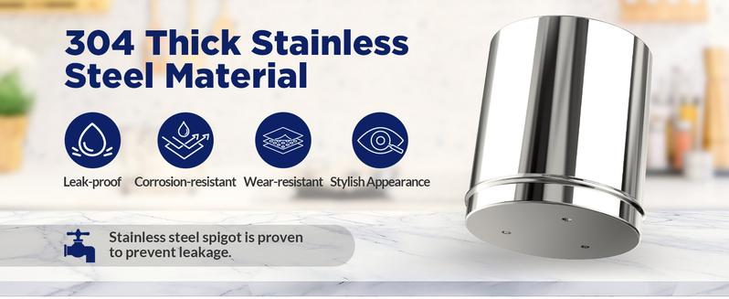 Membrane Solutions Stainless Steel 2.25G Gravity Water Filter Countertop Water Filtration System with 3 Pack 0.1-Micron UF Filters, for Home, Camping, and RVing