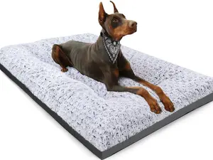 POCBLUE Gray L Dog Bed Ultra-Soft Comfortable Anti-Slip Pet Bed for All Seasons Seasonal Comfort Ultra-Plush Non-Skid Bottom