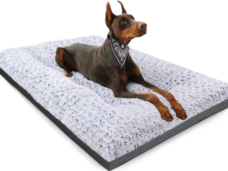 POCBLUE Gray L Dog Bed Ultra-Soft Comfortable Anti-Slip Pet Bed for All Seasons Seasonal Comfort Ultra-Plush Non-Skid Bottom