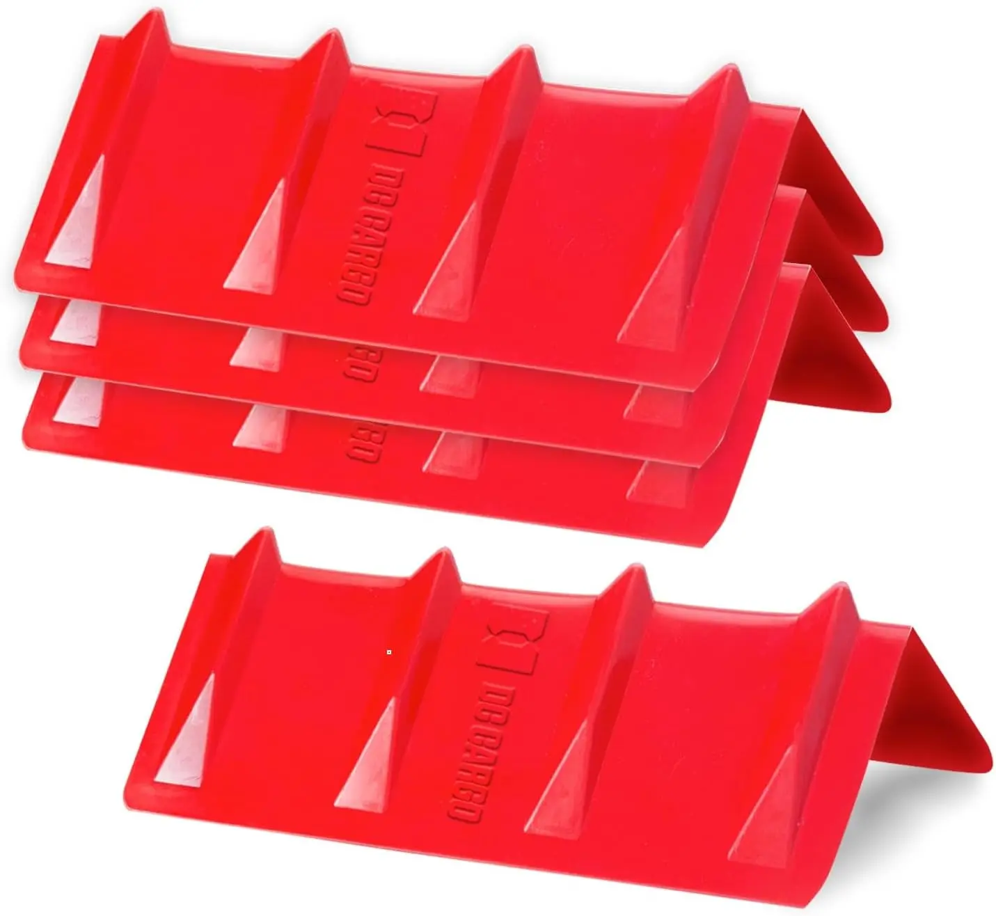 Heavy-Duty Plastic Ratchet Strap Corner Protectors (4 Pack, 8"x8"x24" Edge Guards) - Flatbed Truck Equipment Accessories for Truckers, Contractors with Versatility & Flexibility for Cargo Security
