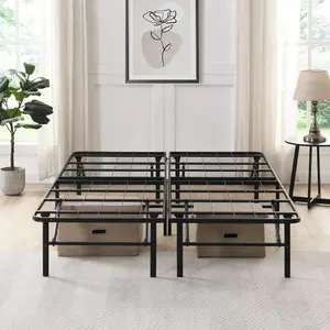 Metal Platform Bed Frame – No Box Spring Needed – Heavy Duty – In Stock Houston