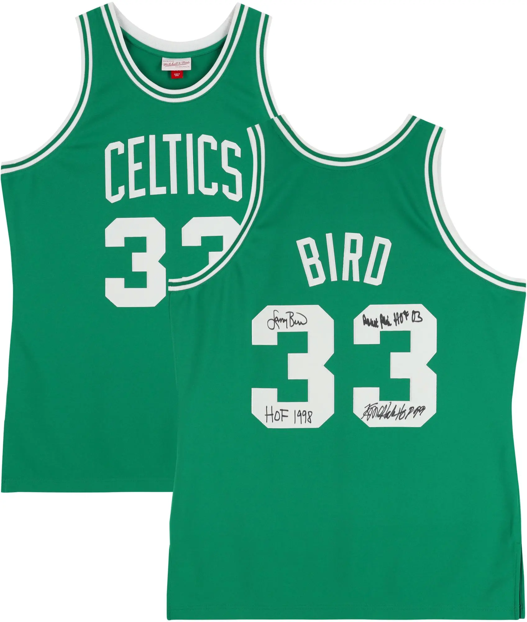 Larry Bird, Robert Parish, and Kevin McHale Boston Celtics Multi-Signed Mitchell & Ness Green Larry Bird 1985 Authentic Jersey with Multiple Inscriptions - Fanatics Authentic Certified