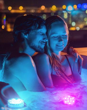 2/4 Pack 13LED Pool Lights with Remote (Batteries Not Included), Color Changing Submersible Lights for Above Ground Pool, Bathtub, Pond & Hot Tub, Waterproof Backyard Party Decor for Home Garden DIY Lighting