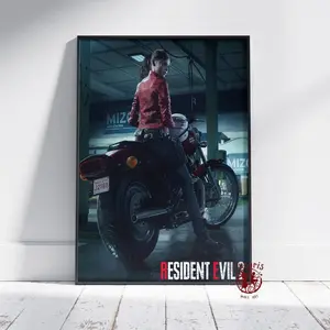 Resident Evil 2 Poster | Claire Redfield Wall Art | Unframed Canvas Print | Gift Game Poster