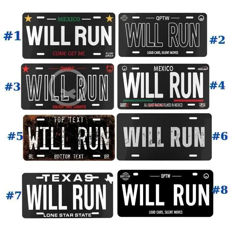 MEXICO Will Run License Plate Collection - 12" x 6" Aluminum Vanity Tag with 4 Pre-Drilled Holes, Assembled in USA, WILL RUN Design, Perfect for US Vehicles
