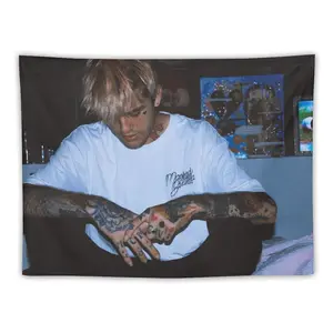 Lil Peep Rapper Hip Hop Music Tapestry Wall Hanging Room Art Home Decoration Gift Bedroom Decor Living Room Door Curtain Balcony 30"x40" Cotton Light