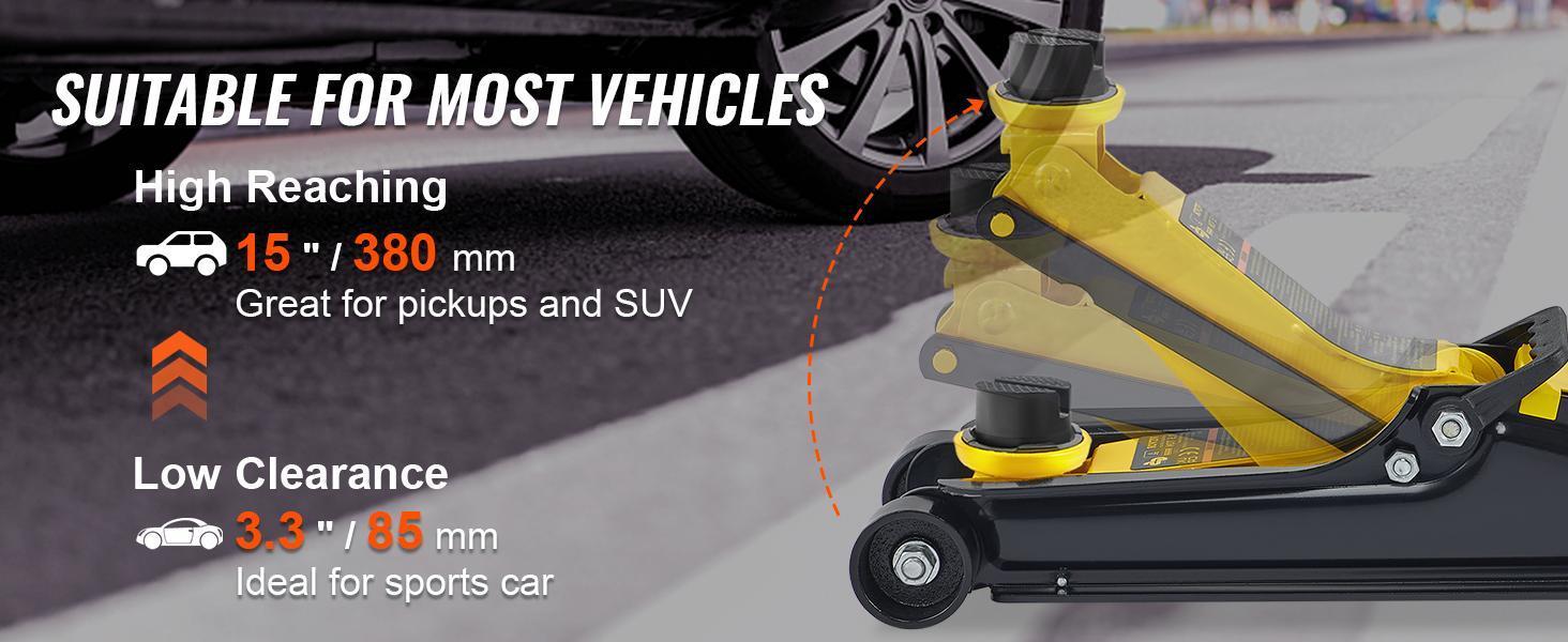 VEVOR Low Profile Floor Jack 2.5 Ton Heavy Steel Single Piston Hydraulic Pump VEVOR Low Profile Floor Jack 2.5 Ton Heavy Steel Single Piston Hydraulic Pump