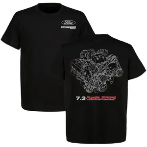 7.3L Ford Powerstroke Turbo Dsel 2 Sided T-shirt, Car Parts Enthusiast Shirt, Perfect For Truck & Car Lovers, Full Size, Full Color, Menswear
