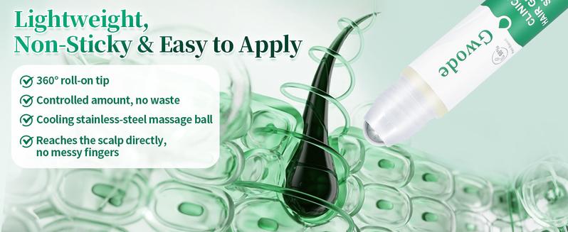 GWODE - doctor-approved Hair Growth Roll-On — Target Thin Edges with 3% Rosemary + Caffeine Complex | Lightweight, Fast-Absorbing Scalp Serum