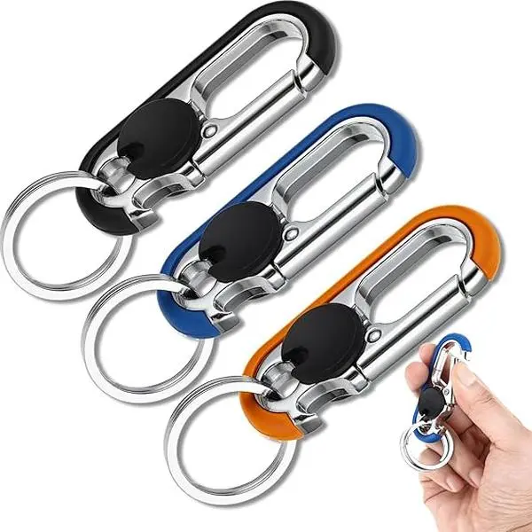 3Pcs Metal Fidget Spinner Keychain with Bottle Opener, EDC Stress Relief Cool Key Ring for Men, Everyday Carry & Party Gadgets