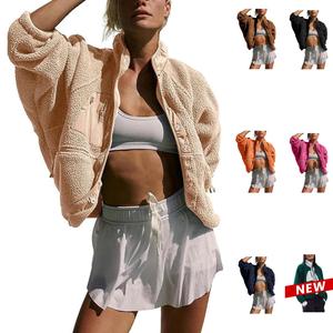 Yeokou Women's Fitted High Neck Fleece Scrub Jacket - Warm Button-Down Tops for Nurses, Basic Casual Fall Winter Wear