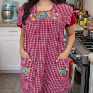 Mexican Apron babero Mexicano with Vibrant Floral Desing size large