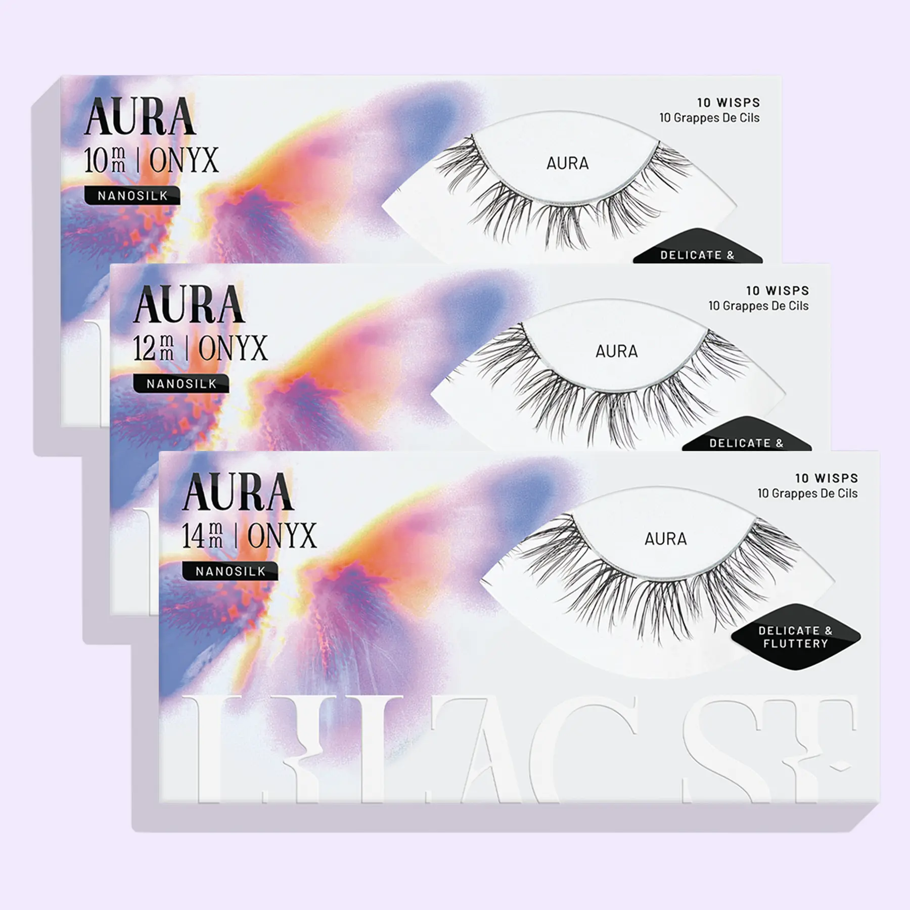 Lilac St. NanoSoft Lash Clusters 3-Pack | 58% Lighter Ultra-Thin Fibers | Aura & Ember Weightless Multi-Pack | 30pc Individual Natural Lash Clusters Custom C/D Curl Korean Silk
