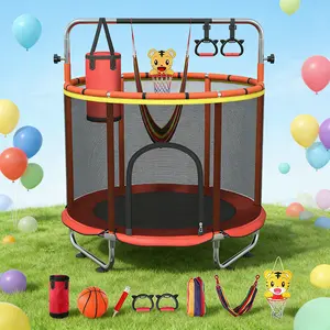 60" Toddler Trampoline with Swing & Gym Bar | Safe Active Play Toy for Kids, Indoor & Outdoor