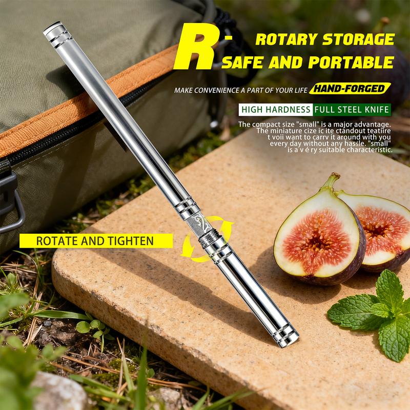 【High Hardness Outdoor Straight Knife】Pen-Shape Portable Full Steel Blade  Sharp & Smooth Cutting! Perfect for Camping/Daily Use #OutdoorTool #EDCKnife