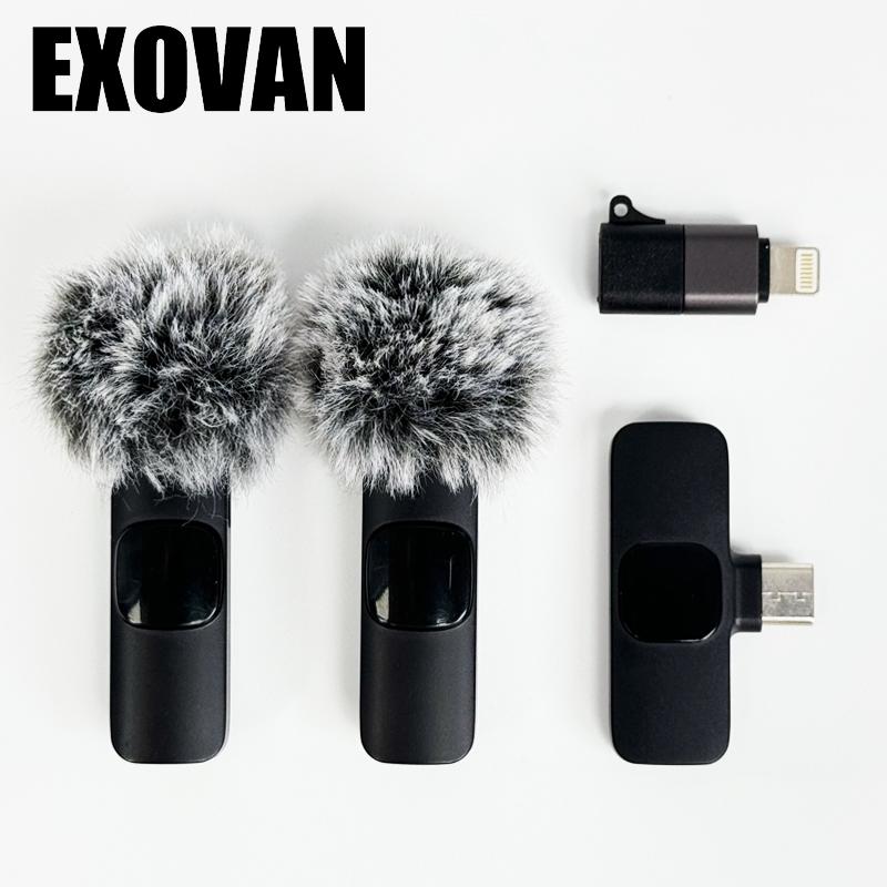 Wireless mini Microphone for iPhone/Smartphone, 2 Mini Lapel Microphones with Clearer Audio for Video Recording, Interview, Vlog，Noise Reduction Device Noise Cancellation Stereo Wireless vlogging tools handheld high quality audio