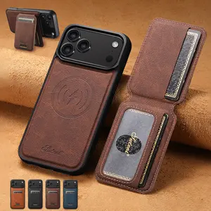 HOTSIAD Luxury Retro Style Shockproof Magnetic Removable 2 in 1 Leather Wallet Card Slot Holder Phone Case Cover For iPhone 17 16 15 Pro Max 14 13 12