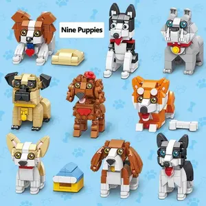 9 Pack Mini Dogs Building Set, Desktop，Adorable Animals Building Set for Goodie Bags Stuffers, Party Favors Birthday Gift for Teens 14+ (1002PCS) Crafts