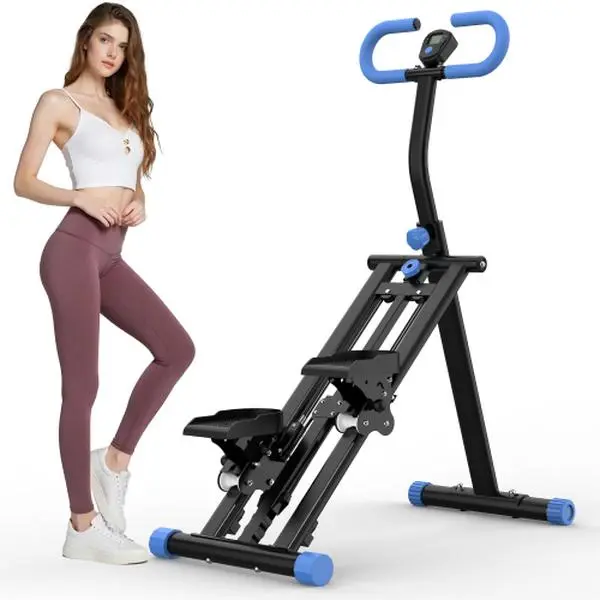 Vertical Climber Machine, Foldable Rock Climb Sim for Full-Body Home Gym Workout, Stable Triangular Frame Supports 265lbs, with LCD Monitor
