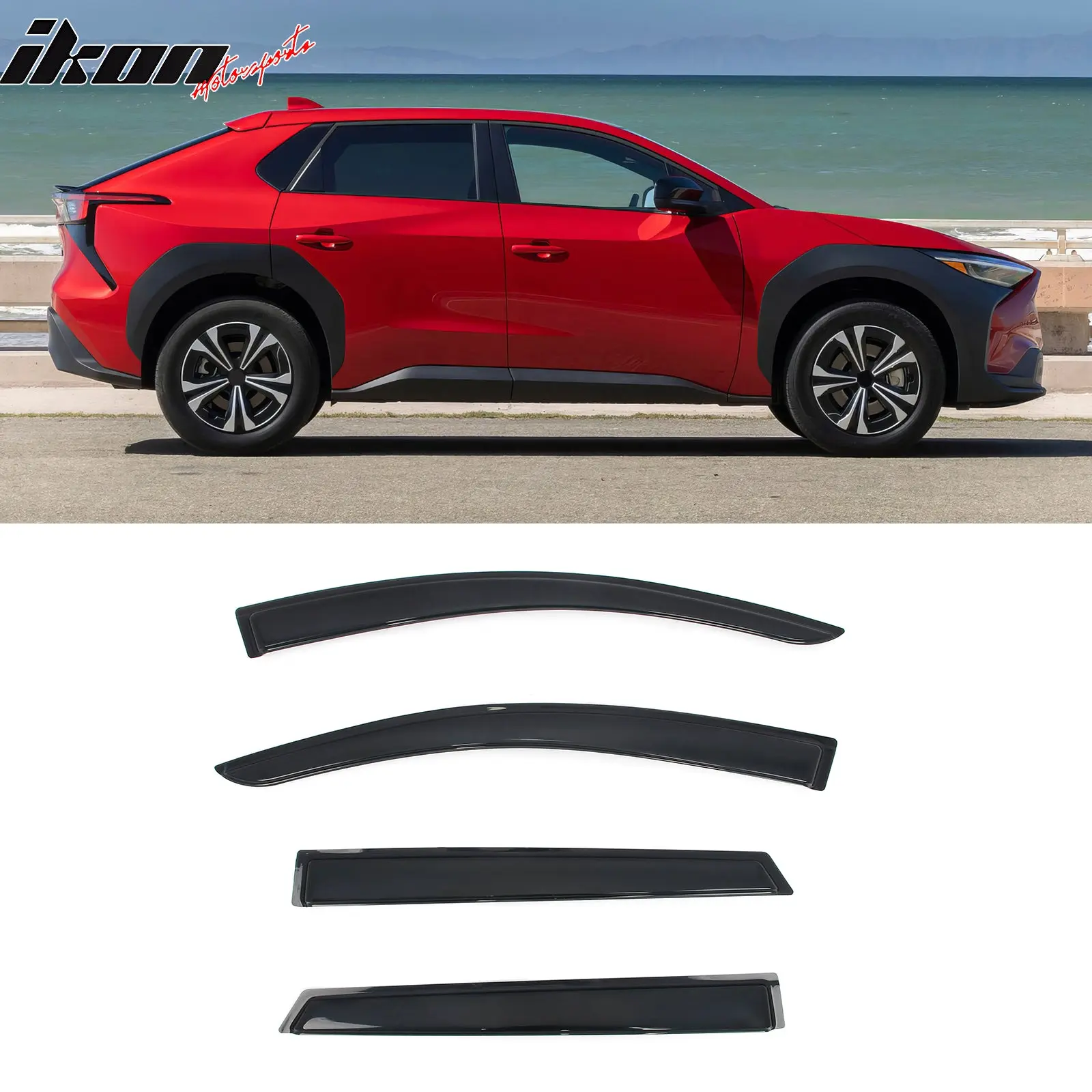 Window Visor for Subaru Solterra Toyota bZ4X 2023-2026 Slim Style Acrylic