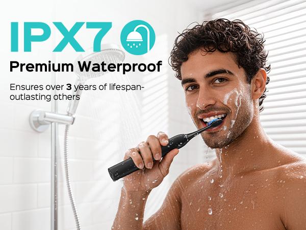 COSLUS Sonic Electric Toothbrush for Adults:3 Intensities & 5 Modes, 41000 VPM,Wireless Charging,2 Types of Heads for Gentle or Daily Care, Travel & Family Home Use,Sensitive Teeth & Braces,Plaque Removal Travel & Family Home Use