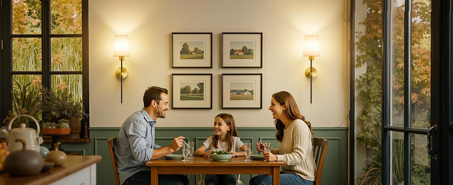 【Christmas Gift】Mid-Century Modern Battery Operated Wall Sconces Set of 2 Black Gold Wireless Lights with Rechargeable Magnetic Bulbs Remote Dimmable 15 RGB Colors for Bedroom Living Room Hallway Decor