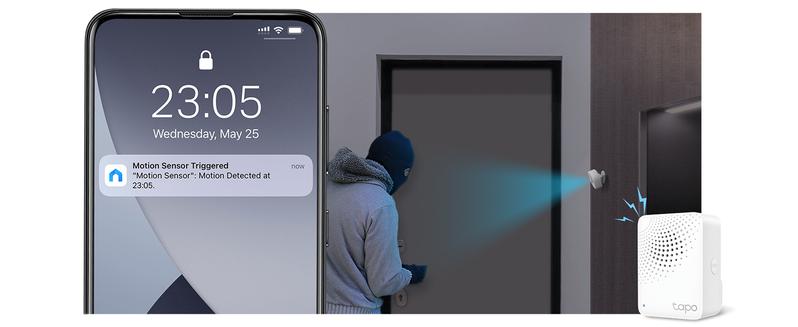 TP-Link & Tapo T100 Smart Motion Sensor – 120° Wide-Range, 3-Level Sensitivity (3/5/7 m), Sub-1G Low-Power Wireless, 2-Year Battery, Real-Time App & Hub Alarm, Magnetic/3M Mount, Requires Tapo Hub