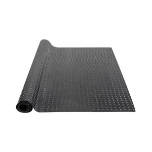 VEVOR Diamond-Plate Rubber Flooring Roll,  , 3 mm x 4 ft x 6 ft Garage Floor Mat, SBR Rubber Garage Flooring Roll, Easy to Clean, Diamond Plate Rubber Mat for Under Cars, Garage Industry Gym, Black
