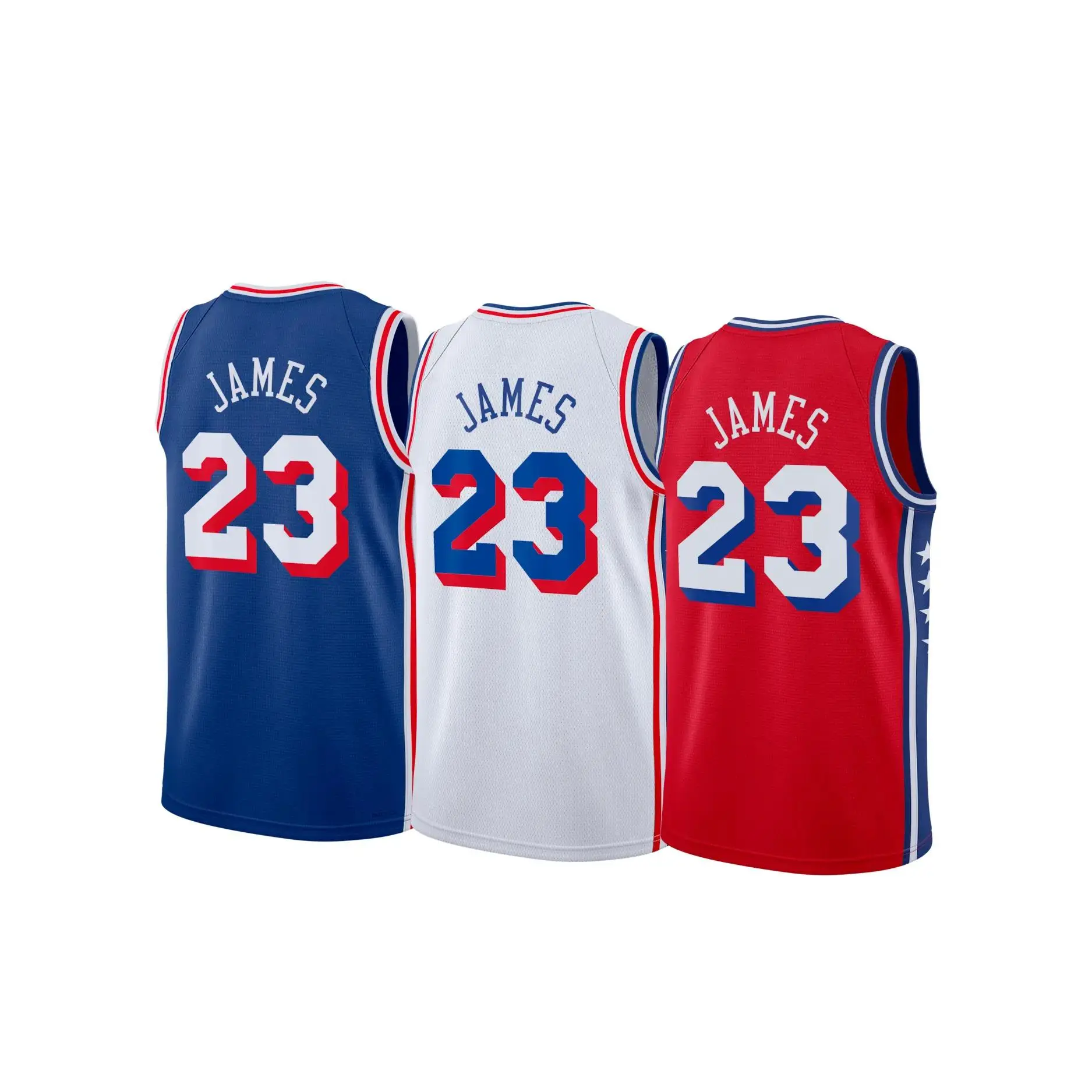 James #23 Unisex Basketball Jersey, Blue White Red 3 Color Editions, Retro Player Style Game Shirt, Basketball Fan Sportswear, Game Day Streetwear Outfit, Gift for Fans 🏀🔥