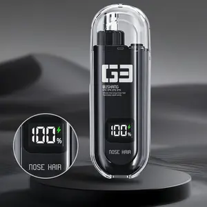Cotsoco Nose Hair Trimmer for Men Women, Rechargeable Painless Eyebrow Facial Hair Shaver, Portable LED Display Waterproof Dual Edge Blades, IPX7 | Safe Distance Trimming