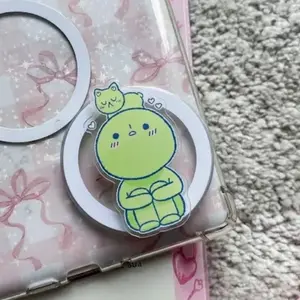 Daydreaming Phone Grip, Smiski Kindle Grip, Kawaii Griptok, Cute Gift For Her magnetic mount accessories Foldable Wireless pop socket