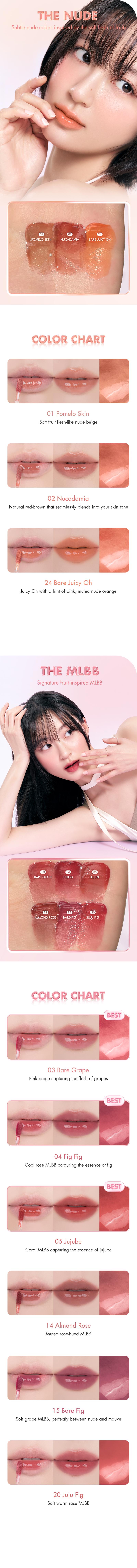 [rom&nd Official Shop] rom&nd THE JUICY LASTING TINT Gloss Lipgloss Lipstick Makeup Glossy Lip Tint