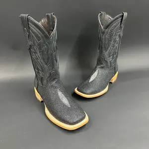 Men CowBoy boots stingray print
