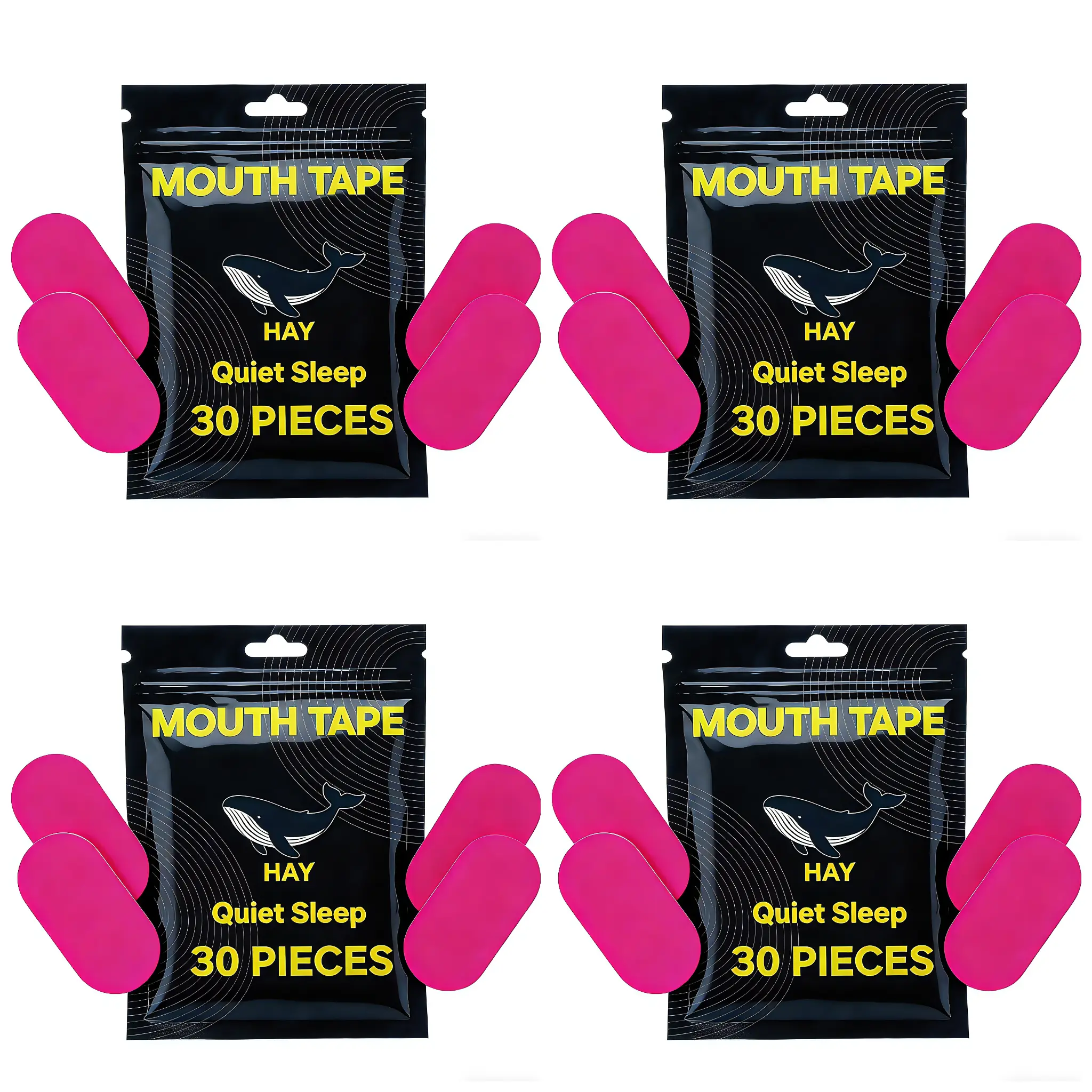Mouth Tape for Sleep- Breathable Soft Cotton Material for Improved Sleep - Easy to Use - 30 Pcs Supply-Pink Snoring Relief Sticker Snoring Solution mouth tape