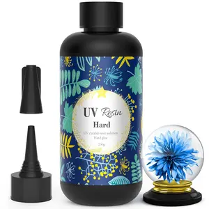 UV Resin Kit 200g Hard UV Resin Fast Curing for Jewelry Making DIY Craft Decoration Coating Non Toxic Safe Easy to Use Multipurpose Nail Glue strong filler Transparent
