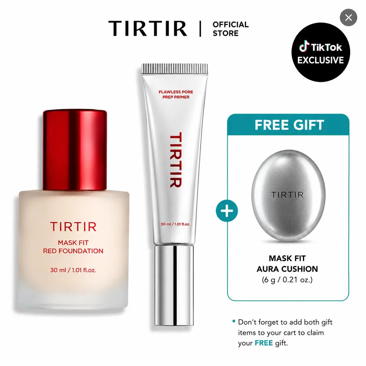 [NEW] [TIRTIR Official] All Day Flawless Duo l Mask Fit Red Foundation + Flawless Pore Prep Primer