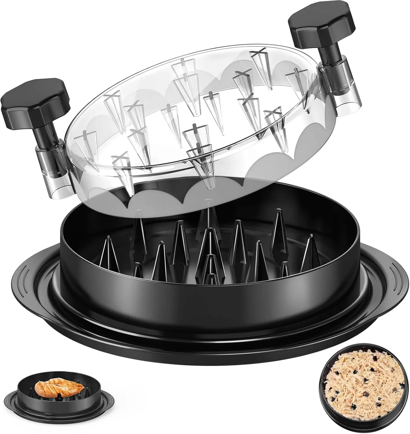 Chicken Shredder Tool  – Large Meat Shredder for Chicken, Pork, and Beef; Rotisserie Chicken Shredder Bowl with Removable Bowl, Handle, Non-Slip Base, and Dishwasher Safe