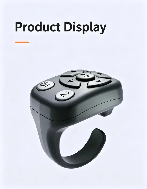 Bluetooth Scrolling Ring Wireless Remote Control, Short Video Page Turner Camera Shutter Controller, Universal Mobile Phone Tabl