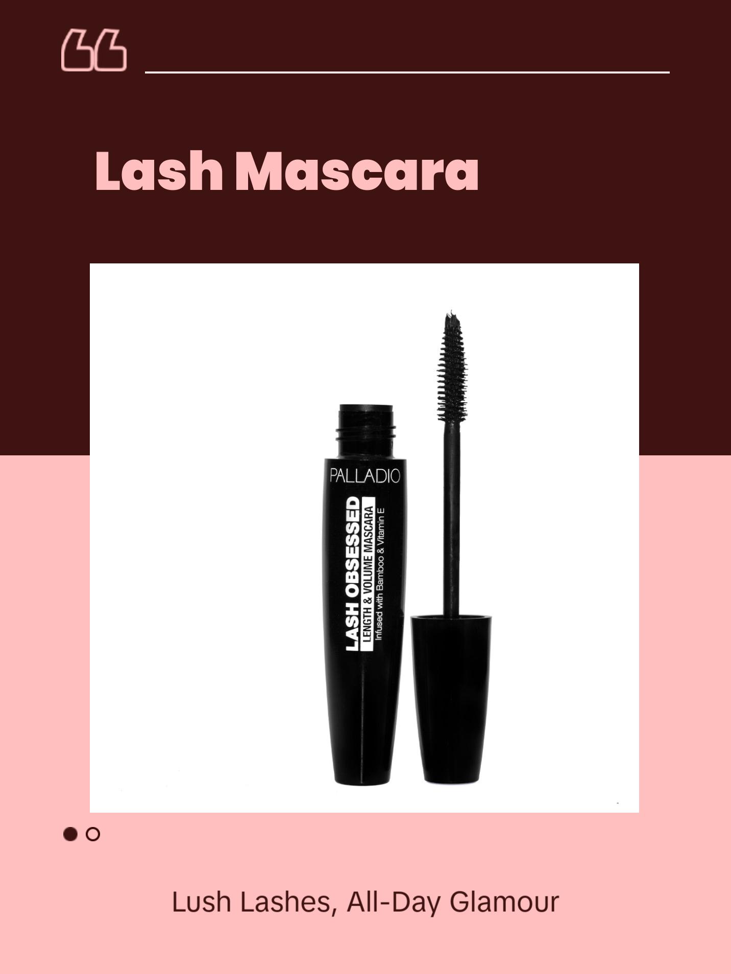 Palladio Lash Obsessed Mascara, Extreme Definition Lengthening Mascara, Amplifies Volume & Fullness, Evenly Coats Lashes, Lucious Length, Natural lengthening, No Smudging, All Day Wear, Black Palladio Lash Obsessed Mascara, Extreme Definition Lengthening Mascara, Amplifies Volume & Fullness, Evenly Coats Lashes, Lucious Length, Natural lengthening, No Smudging, All Day Wear, Black